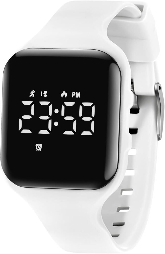 A ALPS Kids Watches Digital Sport Watch for Girls Boys, Fitness Tracker with Alarm Clock, Stopwatch, No App Waterproof Watches for Teens Students Ages 5-12, 001-E-White, Digital A ALPS Kids Watches Digital Sport Watch for Girls Boys, Fitness Tracker with Alarm Clock, Stopwatch, No App Waterproof Watches for Teens Students Ages 5-12, 001-E-White, Digital