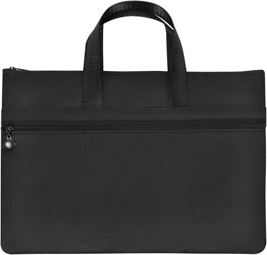 A4 Zipper Document Bag Portable Document Folder Pouch Lightweight Business Briefcase Bag Office Handbag Paper Storage Organiser File Bag for Files Folder Document for Women Men Business Meeting Office