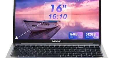 ACEMAGIC 16 inch FHD Display laptop, Quad-Core N-97 Processor Up to 3.6GHz（Beat N5095） laptop computer, 16GB DDR4 512GB SSD Notebook Computers with Metal Body Support WiFi, BT5.0, 3*USB3.2