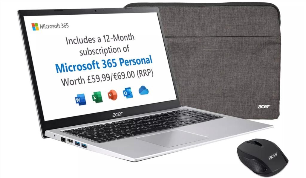 ACER Aspire 3 15.6in Celeron 4GB 128GB Laptop Bundle – Bag + Mouse + Year M365 (Renewed) ACER Aspire 3 15.6in Celeron 4GB 128GB Laptop Bundle – Bag + Mouse + Year M365 (Renewed)