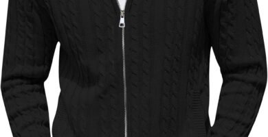 AIYINO Mens Cardigan Ribbed Knit Sweater Full Zip Stand up Collar Jumpers for Men Long Sleeve Thick Pullover Regular Fit