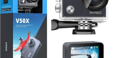 AKASO V50 X Action Camera, Native 4K Wifi Underwater 40M EIS Anti-Shake Cam with Touch Screen, Remote Control, Waterproof Case and Mounting Accessories Kit