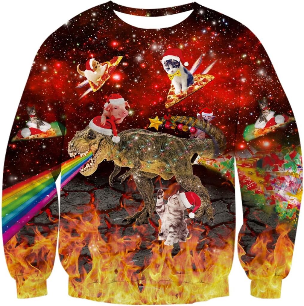 ALISISTER Ugly Christmas Jumper 3D Printed Xmas Pullover Sweatshirt Funny Long Sleeve Sweater T-Shirt for Men S-3XL ALISISTER Ugly Christmas Jumper 3D Printed Xmas Pullover Sweatshirt Funny Long Sleeve Sweater T-Shirt for Men S-3XL