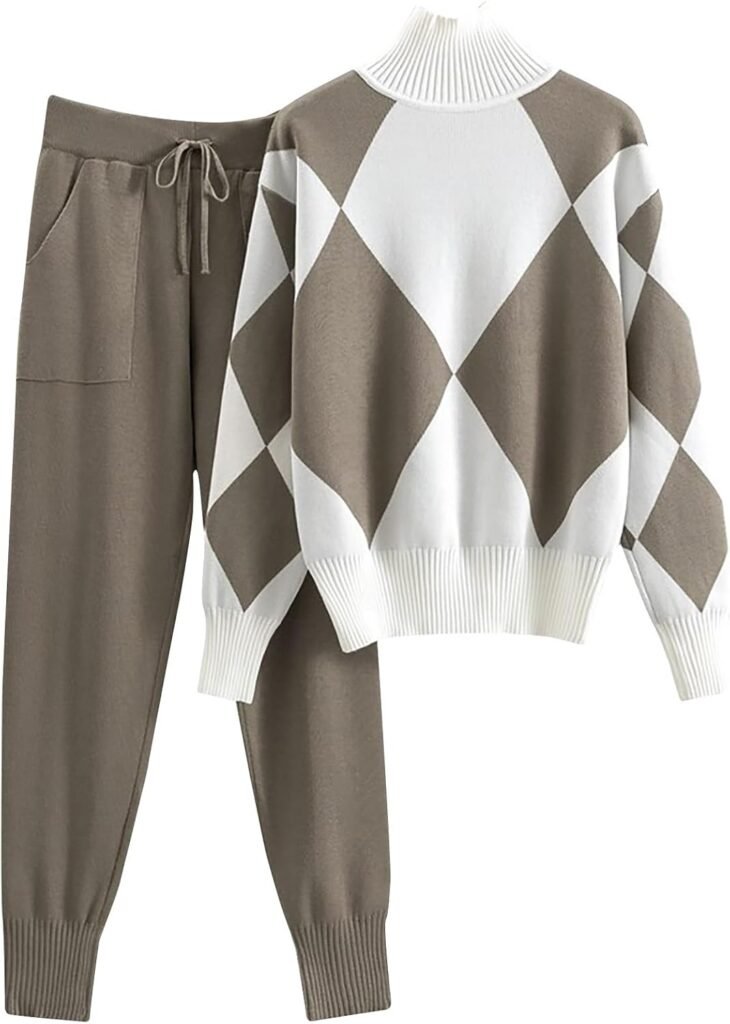 AMhomely Loungewear Sets for Women 2 Piece Long Sleeve Tracksuit Plus Size Activewear Workout Tops Autumn Warm Tracksuit Bottoms Teen Girls Y2K Tracksuit Streetwear