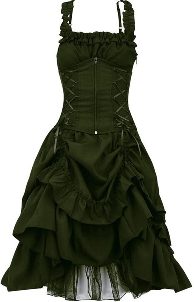 AMhomely Women’s Vintage Dress Sleeveless Long Gothic Dress High Low Steampunk Strappy Layers Dress Corset Square Neck Ruffled Lace Long Dress Medieval Costumes AMhomely Women’s Vintage Dress Sleeveless Long Gothic Dress High Low Steampunk Strappy Layers Dress Corset Square Neck Ruffled Lace Long Dress Medieval Costumes