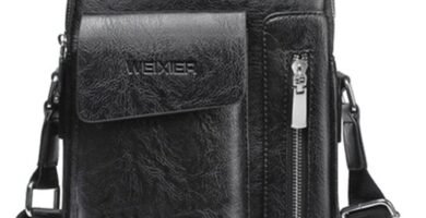 ANPTER Mens Shoulder Bag PU Leather Messenger Multi Pocket Business Crossbody Pack Satchel SideCasual Handbag for Men Working Shopping School Daily Use ANPTER Mens Shoulder Bag PU Leather Messenger Multi Pocket Business Crossbody Pack Satchel SideCasual Handbag for Men Working Shopping School Daily Use