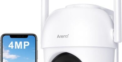 ARENTI 5Ghz&2.4G Wifi Security Camera Outdoor Wireless,2.5K/4MP,360°Pan-Tilt View,Motion Tracking,Human&Noise Detection,Color Night Vision,Siren/Light Alarm,CCTV Camera,IP65,Plug in