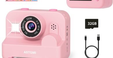 ASTGMI Kids Camera,Kids Instant Print Selfie Camera for Girls,1080P HD Digital Camera for Kids with Print Paper & 32GB Card, Christmas Birthday Gifts Kids Toys for 3-12 Years Old (Pink)