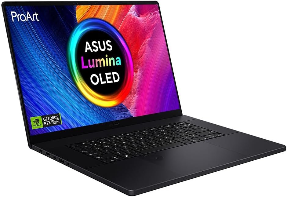 ASUS ProArt 16 H7606WI 16.0″ 4K OLED Touchscreen Laptop (AMD Ryzen AI 9 HX 370, NVIDIA GeForce RTX 4070, 64GB RAM, 2TB PCIe SSD, Backlit Keyboard, Windows 11, Wi-Fi 7) Includes Stylus Pen