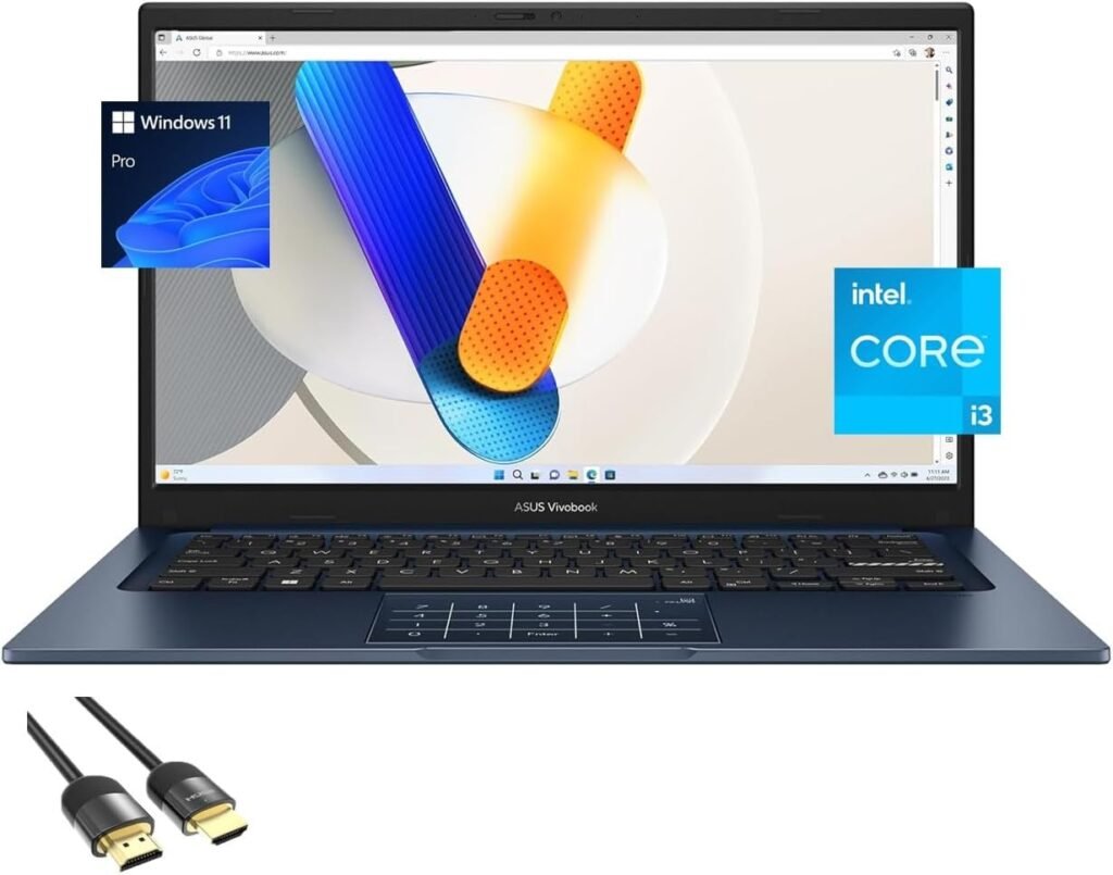 ASUS Vivobook Laptop for Students and Business, 14″ FHD Micro-Edge, 12th Gen Intel Core i3-1215U, 24GB RAM, 1TB PCIe SSD, WiFi 6E, Webcam, 180° Lay-Flat, USB-C, US Version KB, PDG HDMI, Win 11 Pro