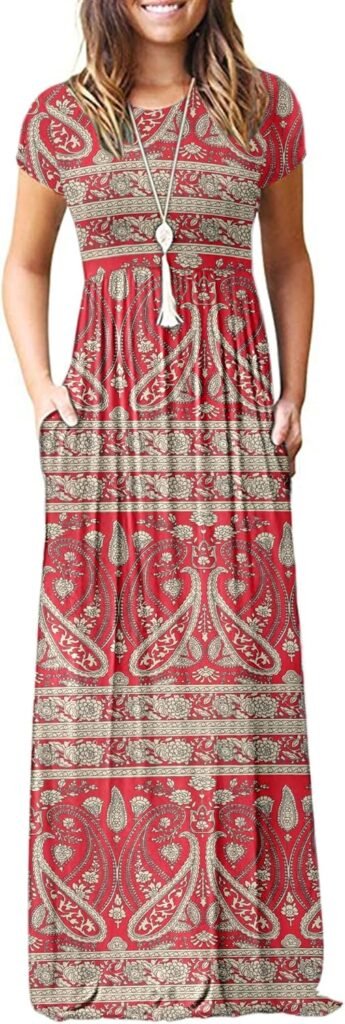 AUSELILY Maxi Dress for Women Summer Casual Long Dresses for Ladies with Pockets AUSELILY Maxi Dress for Women Summer Casual Long Dresses for Ladies with Pockets