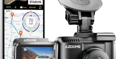 AZDOME Dashcam Auto Vorne Hinten 4K/2,5K GPS WiFi Dash Cam Auto mit 64GB SD Karte, Dual Auto Kamera, Parküberwachung, Super Nachtsicht, WDR, 170° Weitwinkel, G-Sensor, Loop-Aufnahme, GS63H Pro