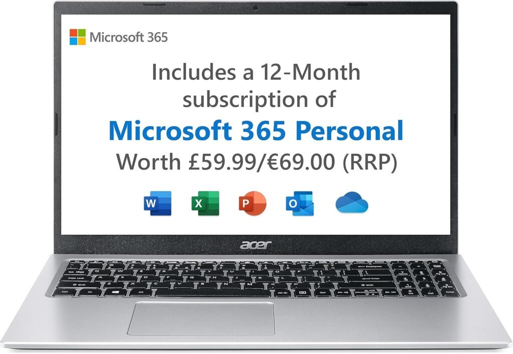 Acer Aspire 1 A115-32 Laptop – Intel Celeron N4500, 4GB, 64GB eMMC, Integrated Graphics, 15.6-inch FHD, Windows 11, Silver Acer Aspire 1 A115-32 Laptop – Intel Celeron N4500, 4GB, 64GB eMMC, Integrated Graphics, 15.6-inch FHD, Windows 11, Silver