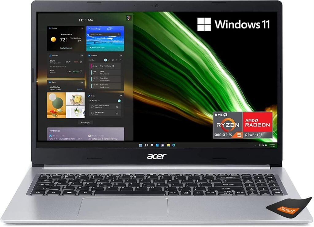 Acer Aspire 5 Slim Laptop | 15.6″ Full HD IPS | 6 Cores AMD Ryzen 5 5500U | AMD Radeon Graphics | WiFi 6 | Backlit KB | Windows 11 Home w/Mousepad (8GB RAM | 256GB SSD)
