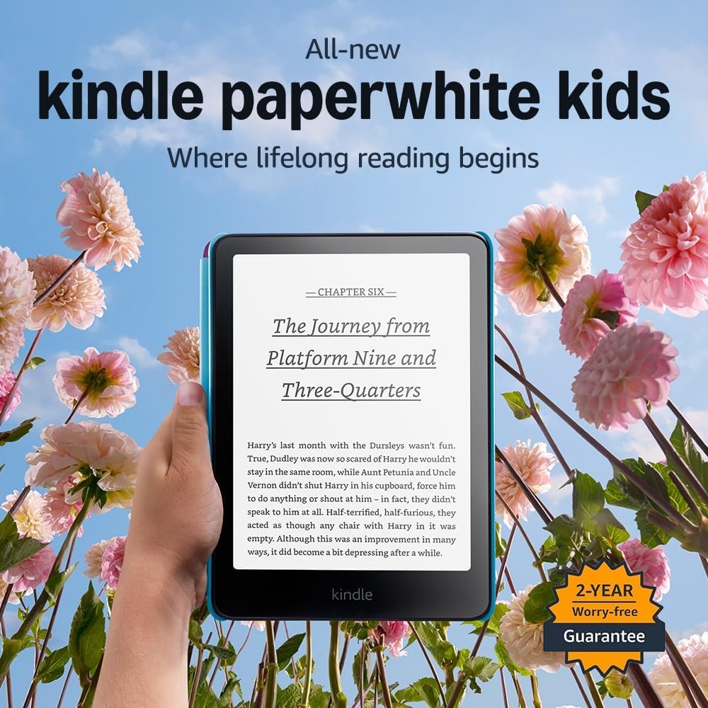 All-new Amazon Kindle Paperwhite Kids (16 GB) – larger 7″ glare-free display – Children read more than 45 minutes per day with Kindle – Cyber City