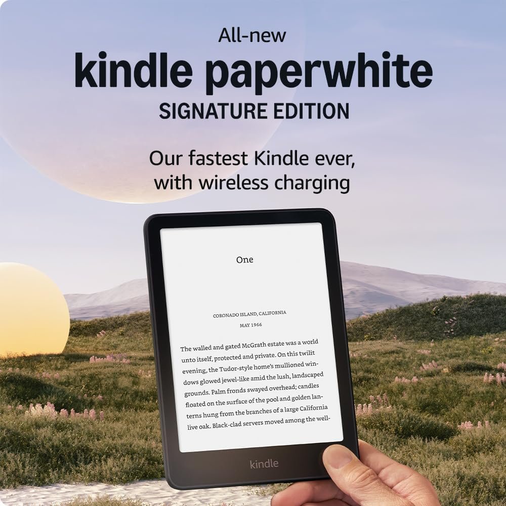 All-new Amazon Kindle Paperwhite Signature Edition (32 GB) – Our fastest Kindle with an auto-adjusting front light, wireless charging and weeks of battery life – Metallic Black