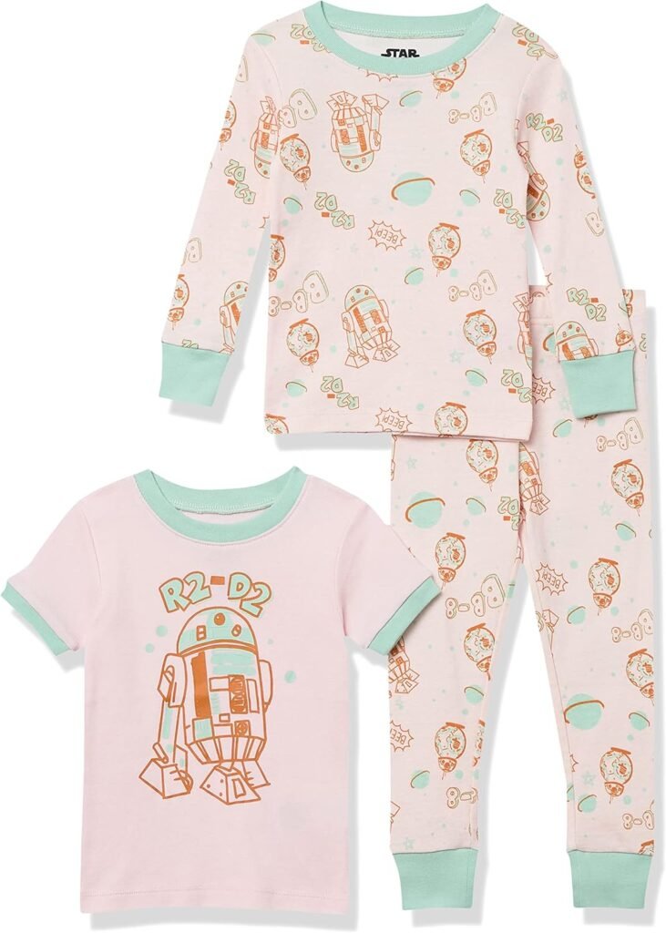 Amazon Essentials Disney | Marvel | Star Wars | Princess Girls and Toddlers’ Snug-Fit Cotton Pyjamas, Pack of 3 Amazon Essentials Disney | Marvel | Star Wars | Princess Girls and Toddlers’ Snug-Fit Cotton Pyjamas, Pack of 3