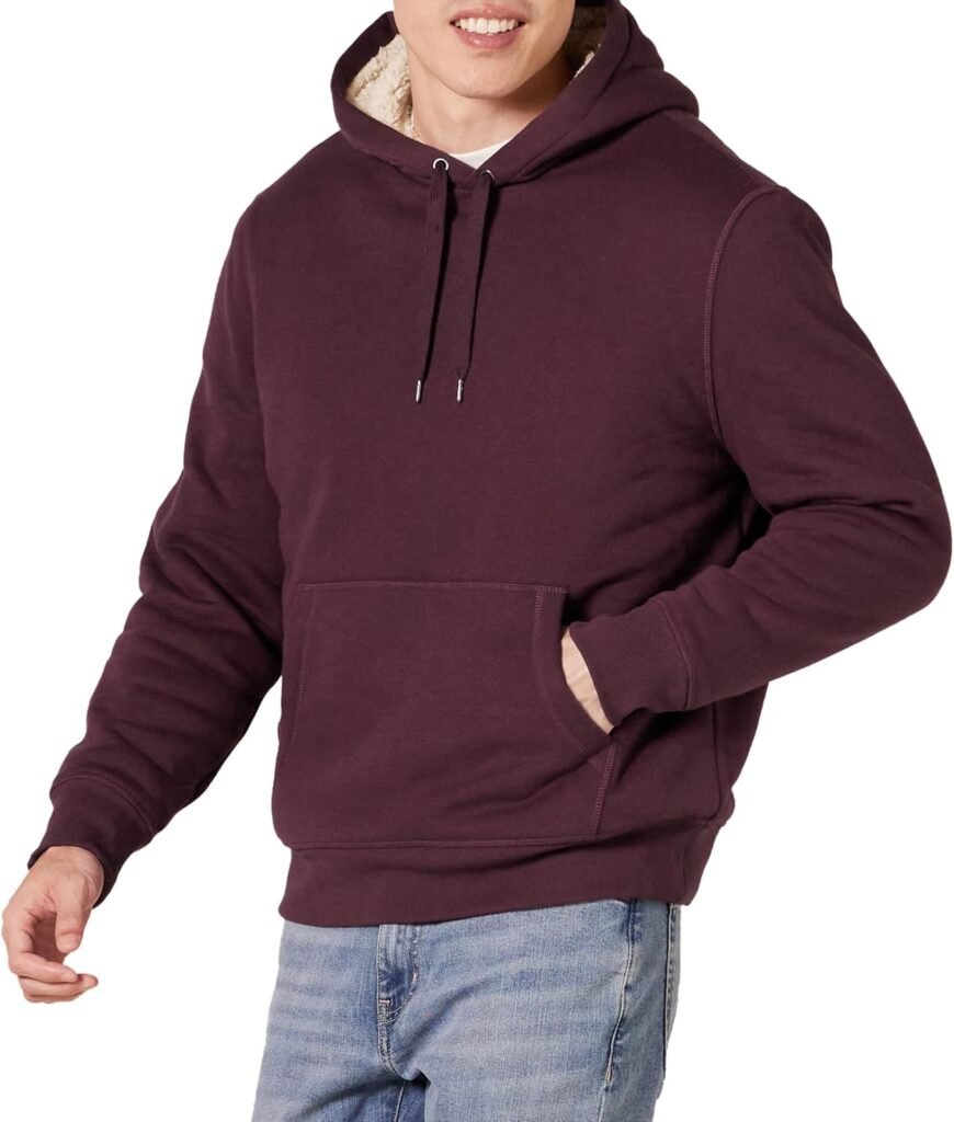Amazon Essentials Men’s Sherpa-Lined Pullover Hoodie