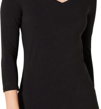 Amazon Essentials Women’s Classic-Fit 3/4 Sleeve V-Neck T-Shirt (Available in Plus Size), Multipacks Amazon Essentials Women’s Classic-Fit 3/4 Sleeve V-Neck T-Shirt (Available in Plus Size), Multipacks