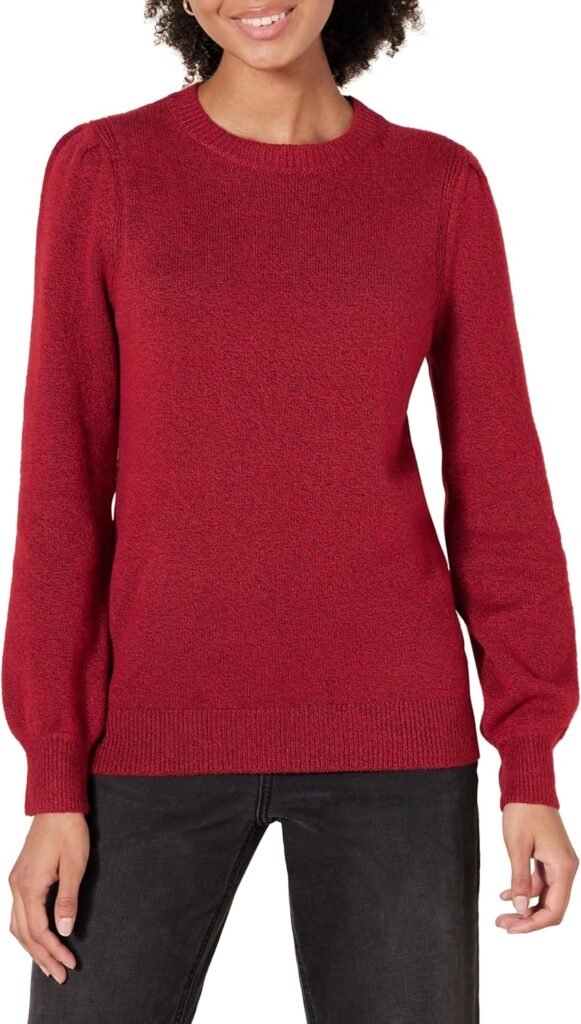 Amazon Essentials Women’s Soft Touch Pleated Shoulder Crewneck Jumper Amazon Essentials Women’s Soft Touch Pleated Shoulder Crewneck Jumper