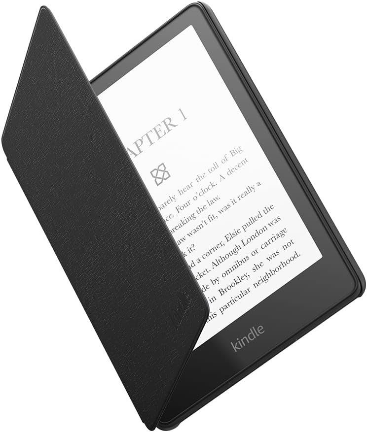 Amazon Kindle Paperwhite Leather Case | Compatible with 11th generation (2021 release), slim and lightweight cover, Black