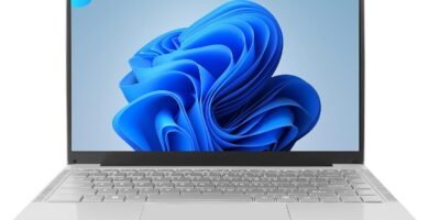 Amita Laptop，14″ FHD IPS Display Laptop |Celeron J4125 | Windows 11&Office 2019 | 8GB RAM | 512GB SSD | Ultra-Thin | 180° Opening | USB3.0 | WIFI6 | BT,Silver (512S)