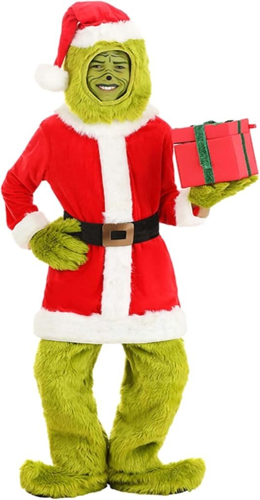 Amycute Green Santa Costume Adult Mens Santa Suit Christmas Outfit Fancy Dress Amycute Green Santa Costume Adult Mens Santa Suit Christmas Outfit Fancy Dress