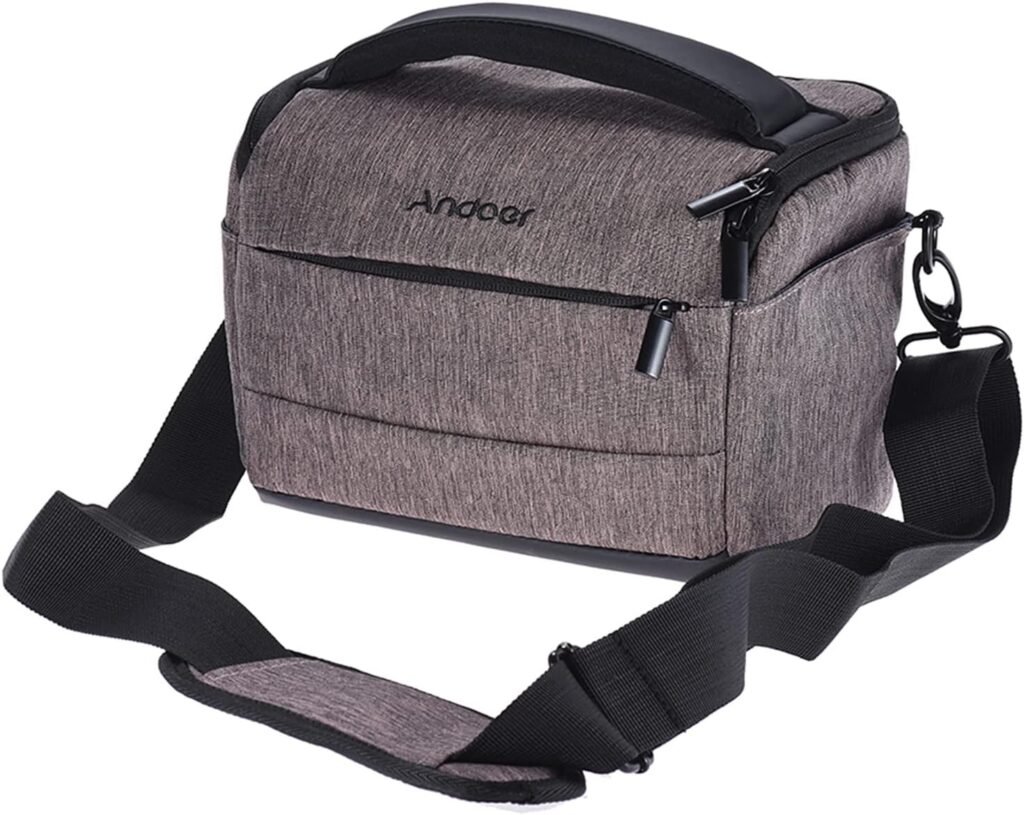 Andoer DSLR Camera Shoulder Bag, Cuboid-Shaped Portable Fashion Polyester Camera Case for Canon Nikon Sony FujiFilm Olympus Panasonic (Grey) Andoer DSLR Camera Shoulder Bag, Cuboid-Shaped Portable Fashion Polyester Camera Case for Canon Nikon Sony FujiFilm Olympus Panasonic (Grey)