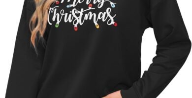 Asoodiy Christmas Sweatshirts Women Xmas Top Ladies Merry Christmas Tree Printed Top Drop Shoulder Sweatshirts Holiday Pullover