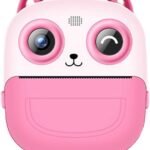 Axaooqeld Kid Camera Printer Portable Thermal Instant Print Photo Kids Digital Camera 2.4inch HD Dual Cameras Video Toy Gifts Pink