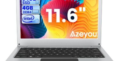 Azeyou 11.6 Inch Laptop HD Display – Windows 10 Laptops, Intel Celeron N4020 Processor(Up to 2.8GHz), 4GB DDR4 RAM, 64GB eMMC Storage- Sliver