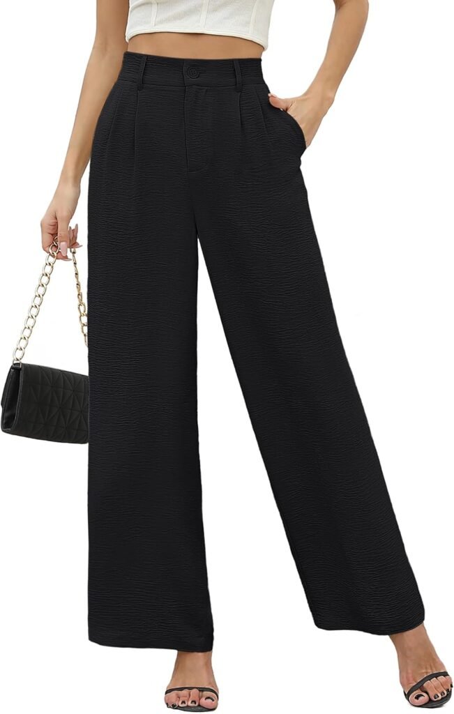 BEIGAI Women’s Trousers Summer Casual High Waisted Wide Leg Pants Elegant Comfort Trousers BEIGAI Women’s Trousers Summer Casual High Waisted Wide Leg Pants Elegant Comfort Trousers