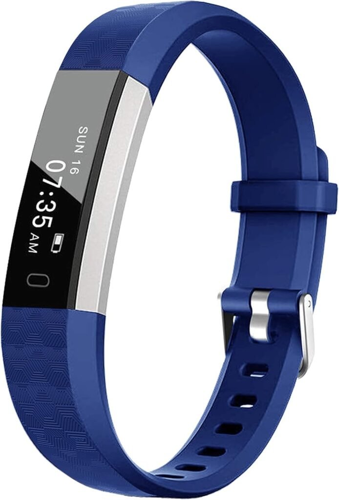 BIGGERFIVE Fitness Tracker Watch for Kids Girls Boys Teens, Activity Tracker, Pedometer, Calorie Sleep Monitor, Silent Alarm Clock, IP67 Waterproof Step Counter Watch (Blue)