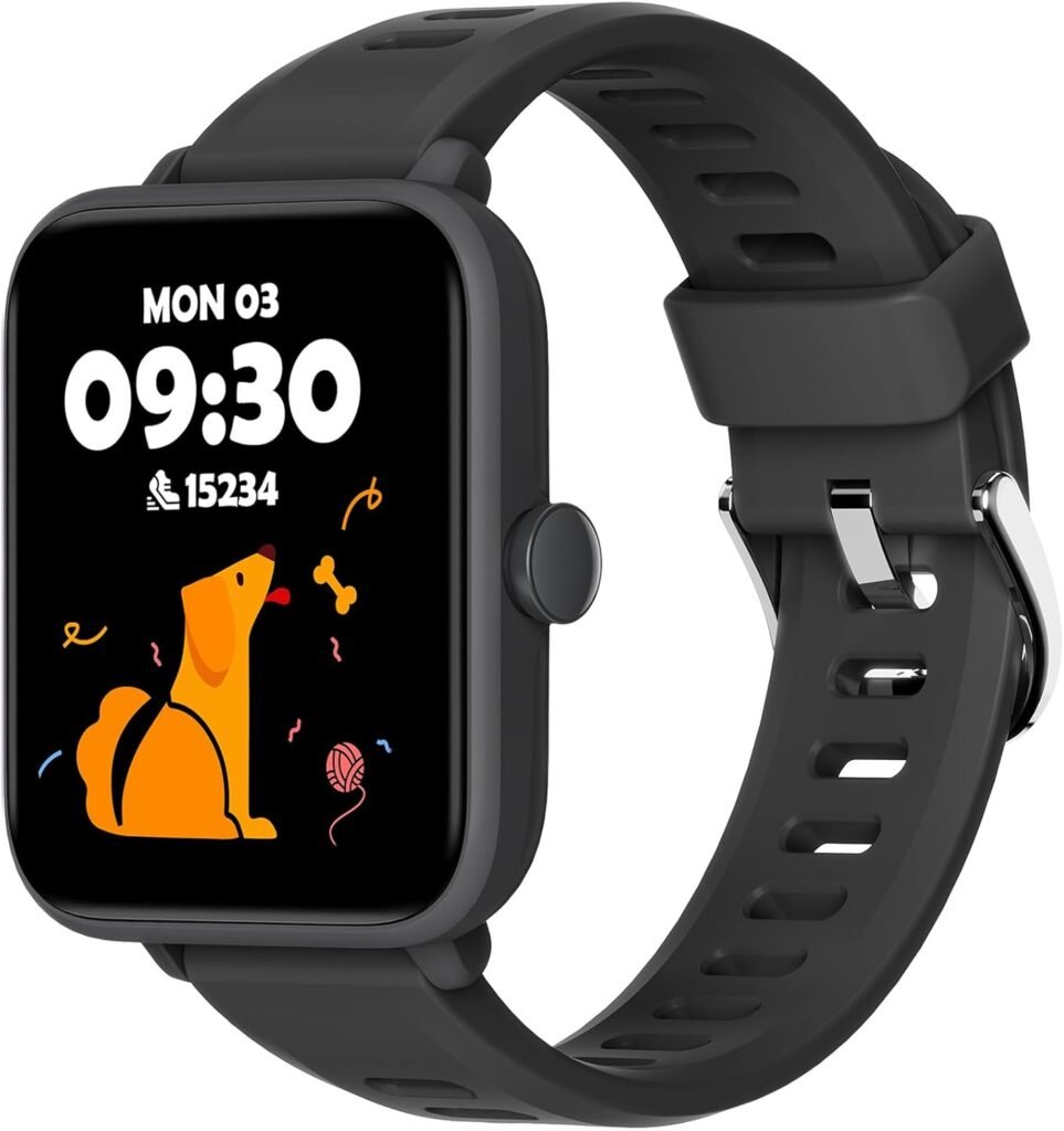 BIGGERFIVE Kids Fitness Tracker Watch, Pedometer, Heart Rate, 5ATM Waterproof, Sleep Monitor, Alarm Clock, Calorie Step Counter, Puzzle Games, 1.5″ HD Touch Screen Smart Watch for Boys Girls Ages 3-14