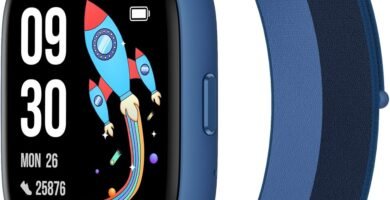 BIGGERFIVE Kids Smart Watch, 1.8″ Fitness Watch Pedometer, Heart Rate, IP68 Waterproof, Sleep Tracker, Calorie Step Counter, 5 Puzzle Games with/without APP for Girls Boys Teens 5-16, Nylon