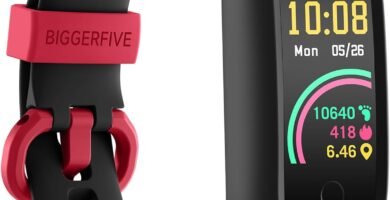 BIGGERFIVE Vigor 2 L Kids Fitness Tracker Watch for Boys Girls Ages 5-15, Activity Tracker, Heart Rate Sleep Monitor, IP68 Waterproof, Pedometer, Calorie Step Counter Watch, Black