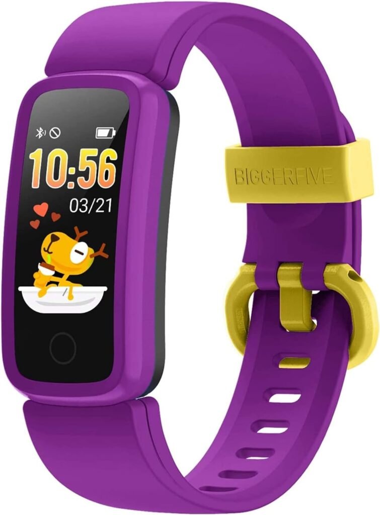 BIGGERFIVE Vigor Fitness Tracker Watch for Kids Girls Boys Ages 5-15, Activity Tracker, Pedometer, Heart Rate Sleep Monitor, IP68 Waterproof Calorie Step Counter Watch with Alarm Clock