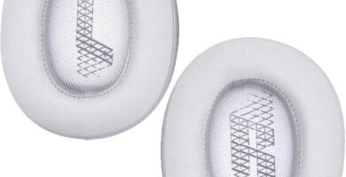 BRIOTA Replacement Ear Pads, 2 Pcs Earpads Cushions for J-B-L E65, E65BTNC, DUET NC, LIVE650, 660 BTNC Headphone, Added Thickness Earpads with Softer Leather and Memory Foam, White