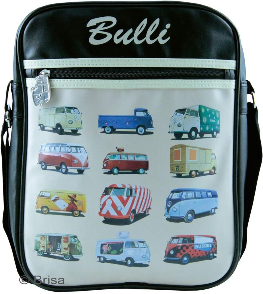 BRISA Unisex Vw T1 Bus Shoulder Bag VW Collection – Volkswagen Retro Vintage Shoulder Travel Bag in T1 Bus Campervan Design (Surf/White) BRISA Unisex Vw T1 Bus Shoulder Bag VW Collection – Volkswagen Retro Vintage Shoulder Travel Bag in T1 Bus Campervan Design (Surf/White)