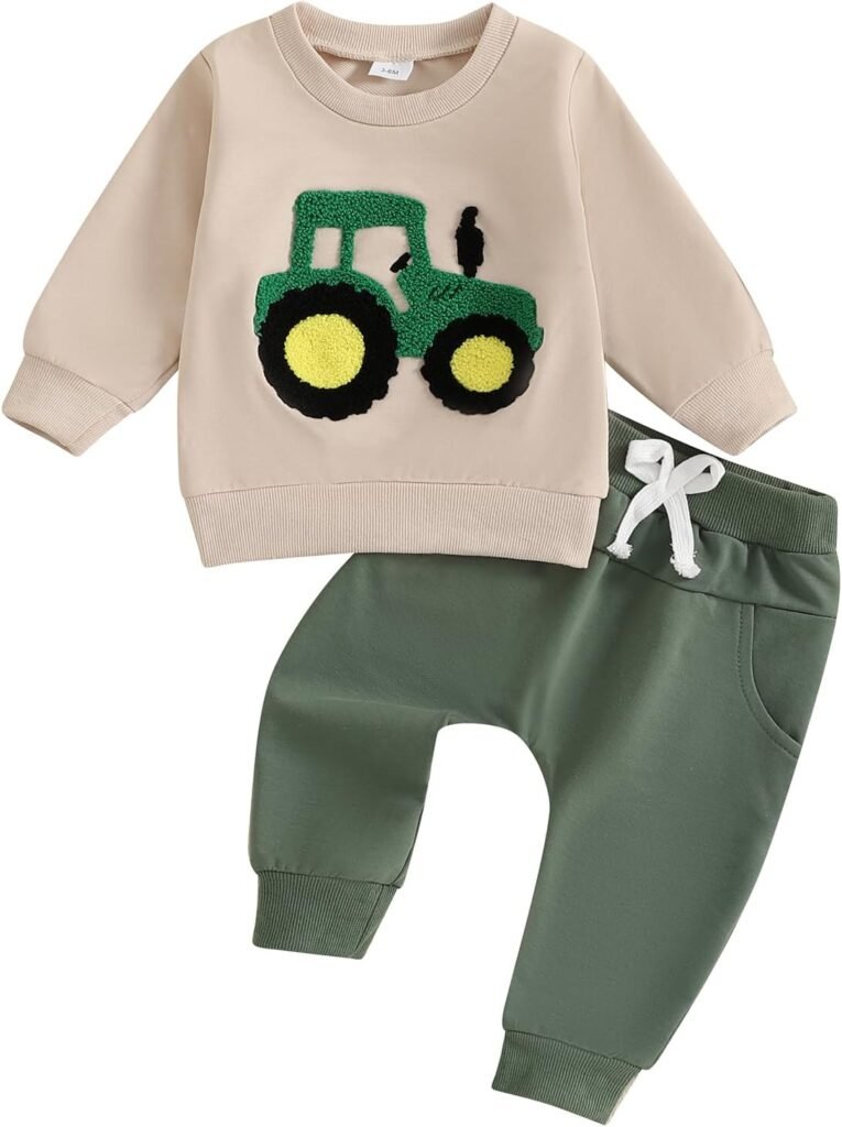 Baby Boy Fall Clothes Toddler Outfits Tractor Embroidery Sweatshirt Jumpers Tops Jogger Pants Trousers Set 2Pcs Winter Tracksuit Baby Boy Fall Clothes Toddler Outfits Tractor Embroidery Sweatshirt Jumpers Tops Jogger Pants Trousers Set 2Pcs Winter Tracksuit