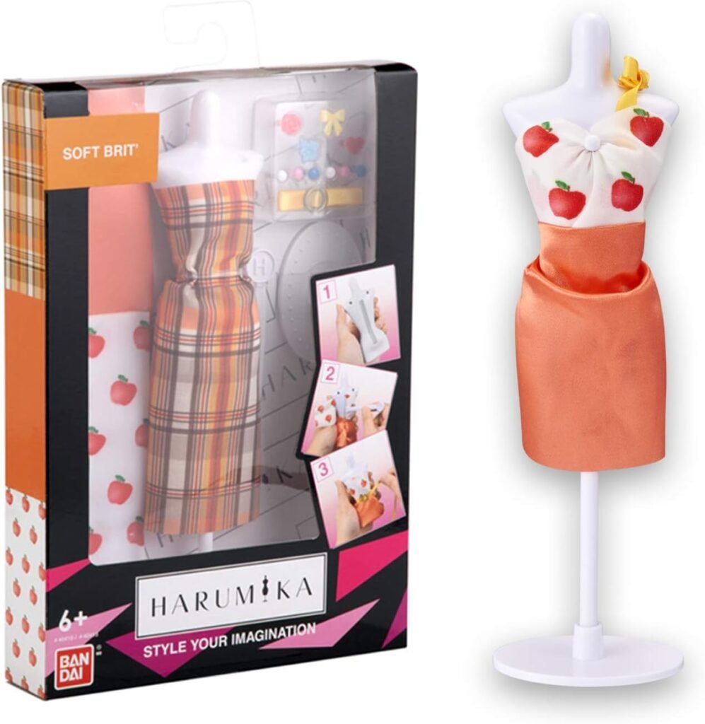 Bandai 40413 Harumika Fashion Design for Kids-Craft Your Own Catwalk Looks with This Creative Kit-Single Torso Set-‘Soft Brit’ Style Includes Reusable Mannequin, Fabric and Accessories