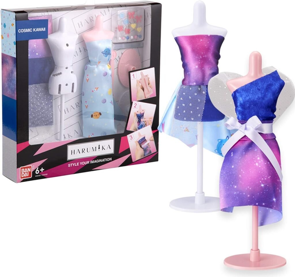 Bandai Harumika Deluxe Designer Set, Cosmic Kawaii Theme, Craft Set, Create Your Own Fashion Without Needle and Thread, 40432