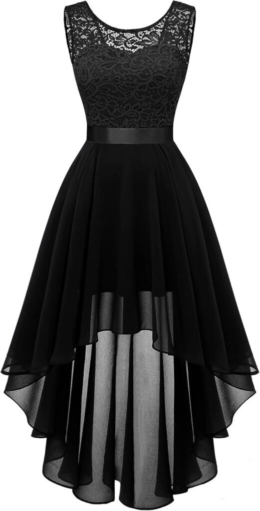 Berylove Women’s Floral Lace Chiffon Bridesmaid Formal Dress Hi-Lo Swing Party Dress Berylove Women’s Floral Lace Chiffon Bridesmaid Formal Dress Hi-Lo Swing Party Dress