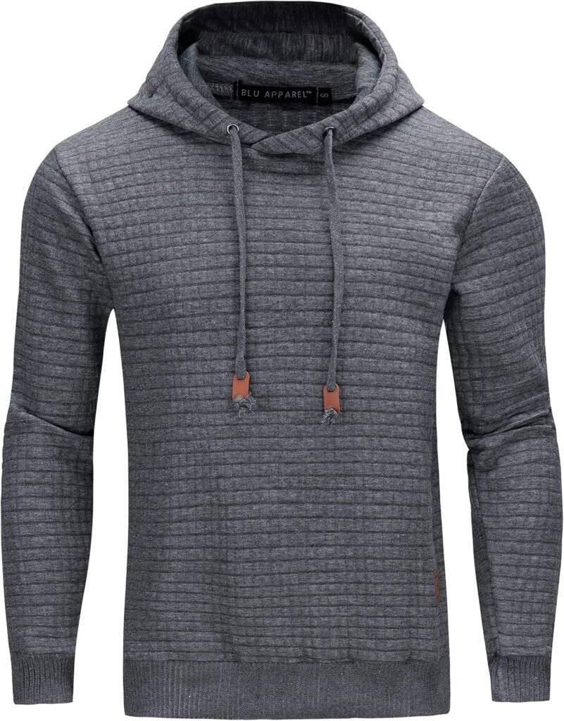 Blu Apparel Mens Textured Overhead Hoodie Pullover Hoodies for Men Men’s Hoody