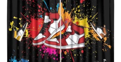 Boys Sports Curtains Sneaker Shoes Aesthetic Cool Colorful Graffiti Bedroom Window Drapes for Teen Kids Printed Living Room Window Treatment Fabric 2 Panels 42Wx45H Inch Decor Boys Sports Curtains Sneaker Shoes Aesthetic Cool Colorful Graffiti Bedroom Window Drapes for Teen Kids Printed Living Room Window Treatment Fabric 2 Panels 42Wx45H Inch Decor