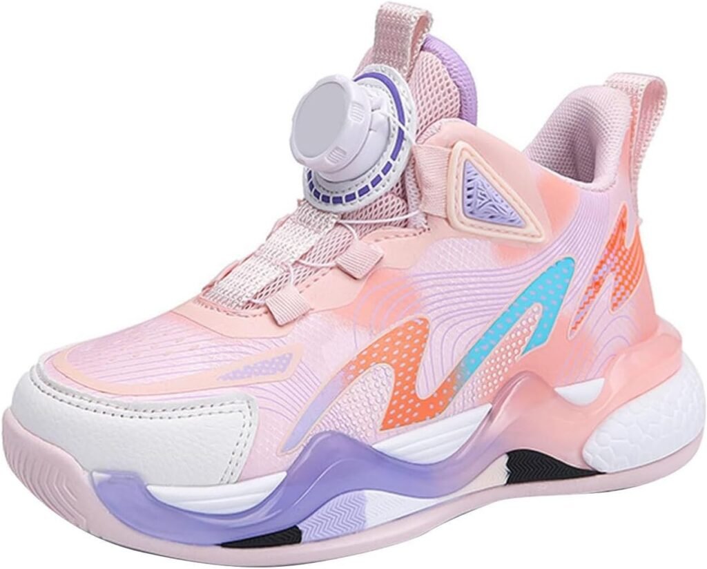 Boys Trainers Size 2.5 UK Basketball Shoes Leisure Basketball Shoes for Children Autumn/Winter Outdoor Basketball Shoes High Top Sports Shoes Breathable Trainers Non Slip Trainers Walking Boots