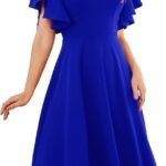 Bridesmay Cocktail Dresses for Women 2024 Wedding Guest Midi Dress with Sleeves Formal Tea Party Dress for Women