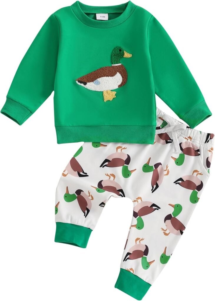 Bufarromio Toddler Baby Boy Fall Clothes Set Long Sleeves Duck Embroidery 2 Pcs Outfits Casual Baby Boy Pants Set Newborn Sweatshirt Cloths Set Bufarromio Toddler Baby Boy Fall Clothes Set Long Sleeves Duck Embroidery 2 Pcs Outfits Casual Baby Boy Pants Set Newborn Sweatshirt Cloths Set