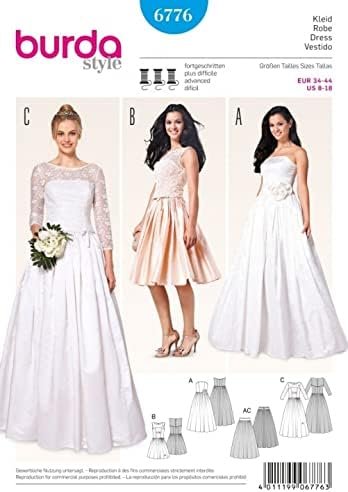 Burda Ladies Sewing Pattern 6776 – Wedding Dresses & Underskirt Burda Ladies Sewing Pattern 6776 – Wedding Dresses & Underskirt