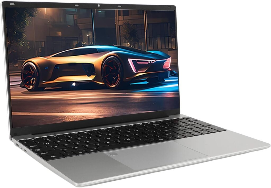Business Laptop, 15.6 Inch FHD Display, 12GB RAM, N6000 CPU, Win 11, Fingerprint Unlock, Webcam, Wi-Fi BT, Built in Speakers, Ultra Light Laptop for Students (UK, 12GB+256GB)